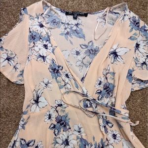 Floral wrap top